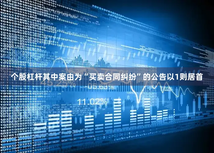 个股杠杆其中案由为“买卖合同纠纷”的公告以1则居首